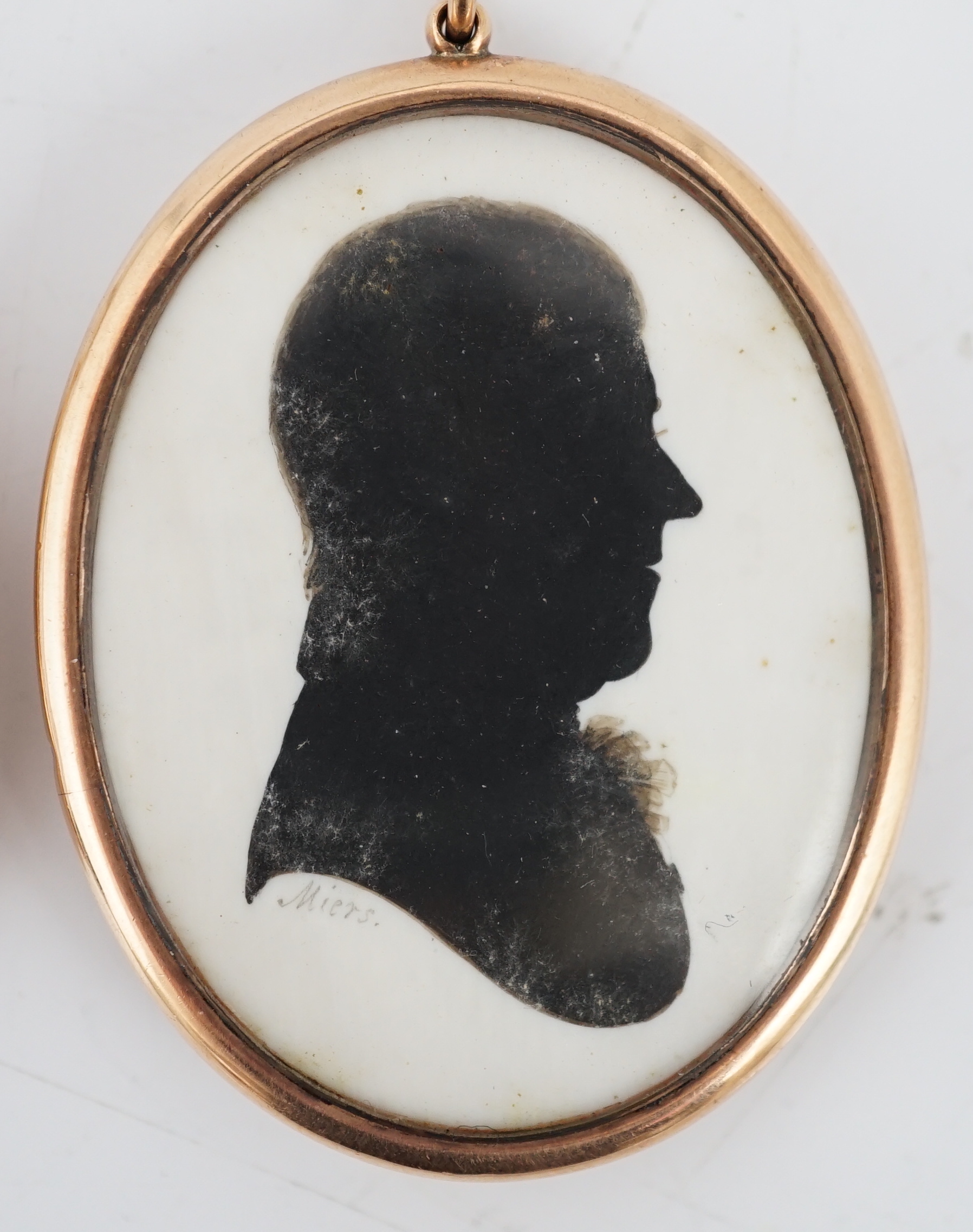 John Miers (1756-1821), Silhouettes of a lady and gentleman, painted plaster